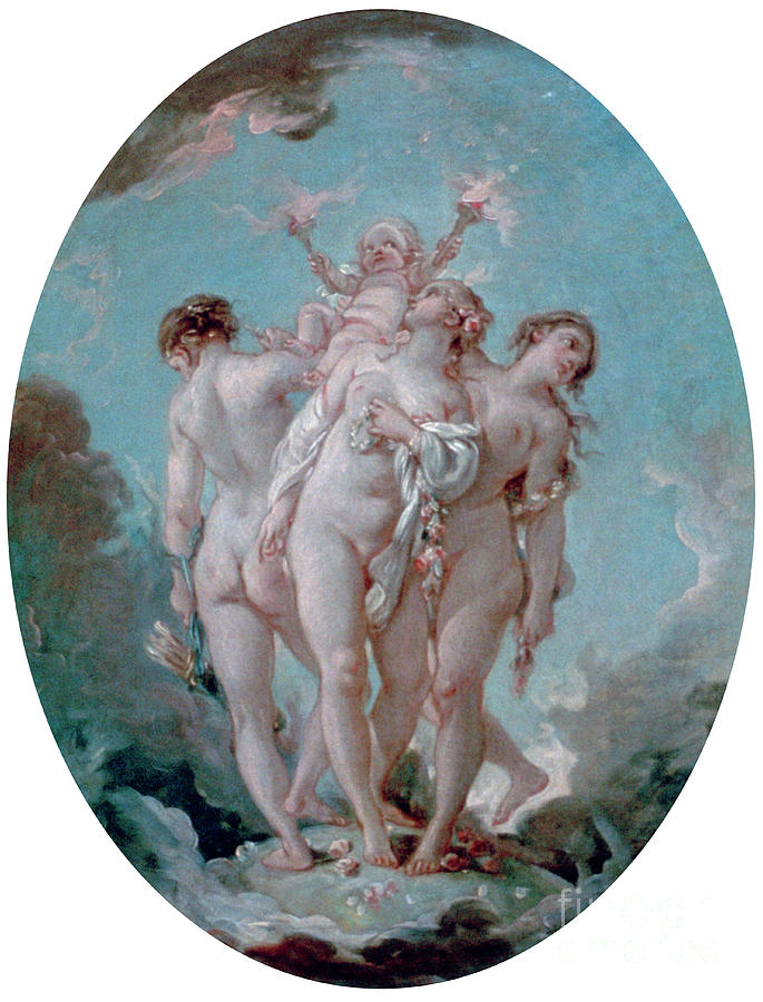 The Three Graces, C1725-1770. Artist Drawing by Print Collector