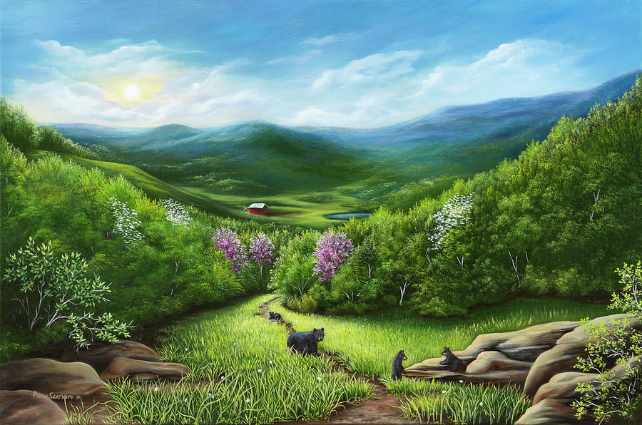 Black Bear Painting - The Three Little Bears by Art By Penny Elaine Black Bear Painting - The Three Little Bears by Art By Penny Elaine