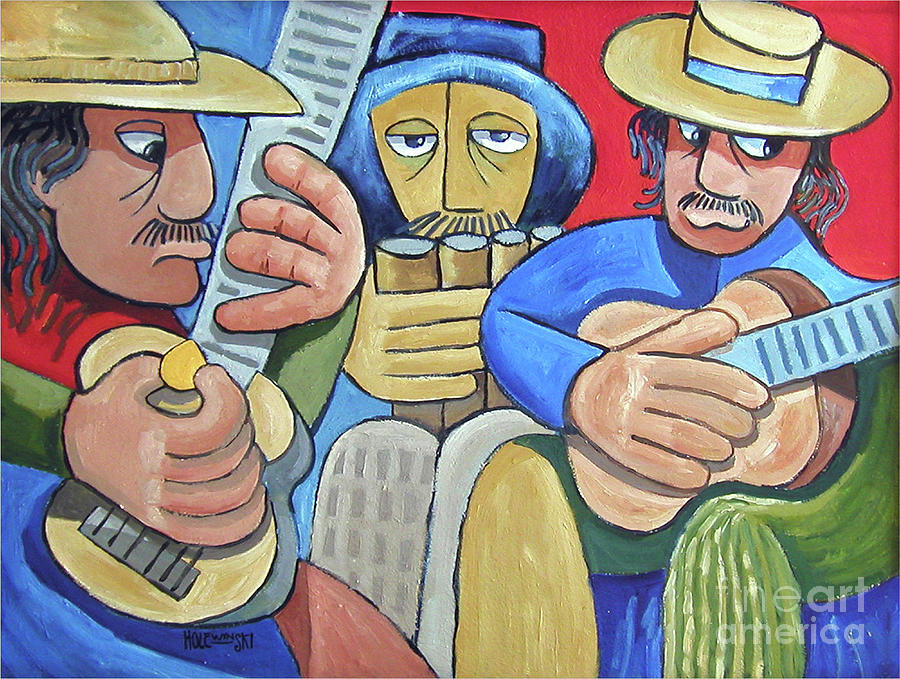 University Of Virginia Painting - The Three Musicians by Robert Holewinski