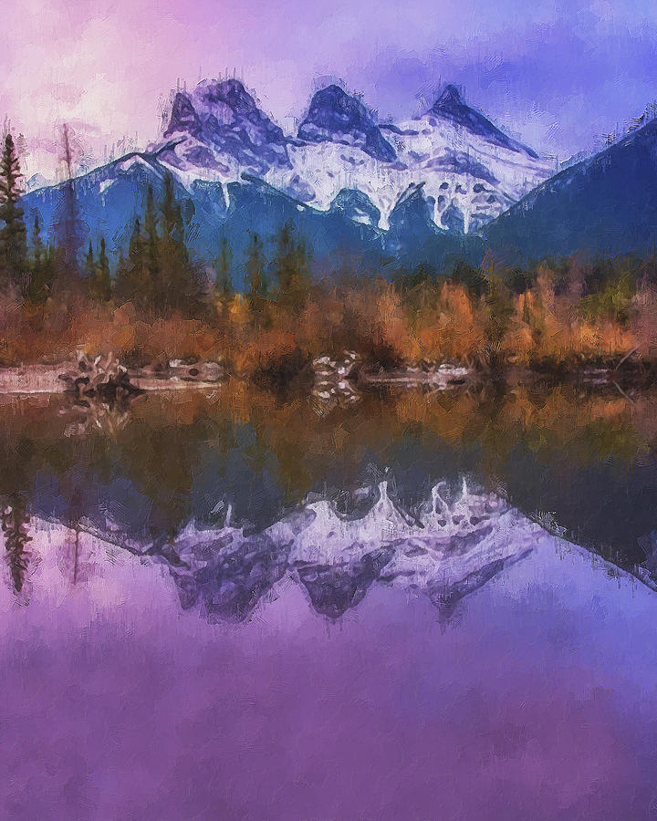 The Three Sisters, Canada Painting by AM FineArtPrints