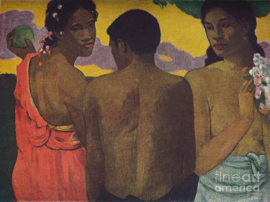 The Three Tahitians Drawing by Print Collector