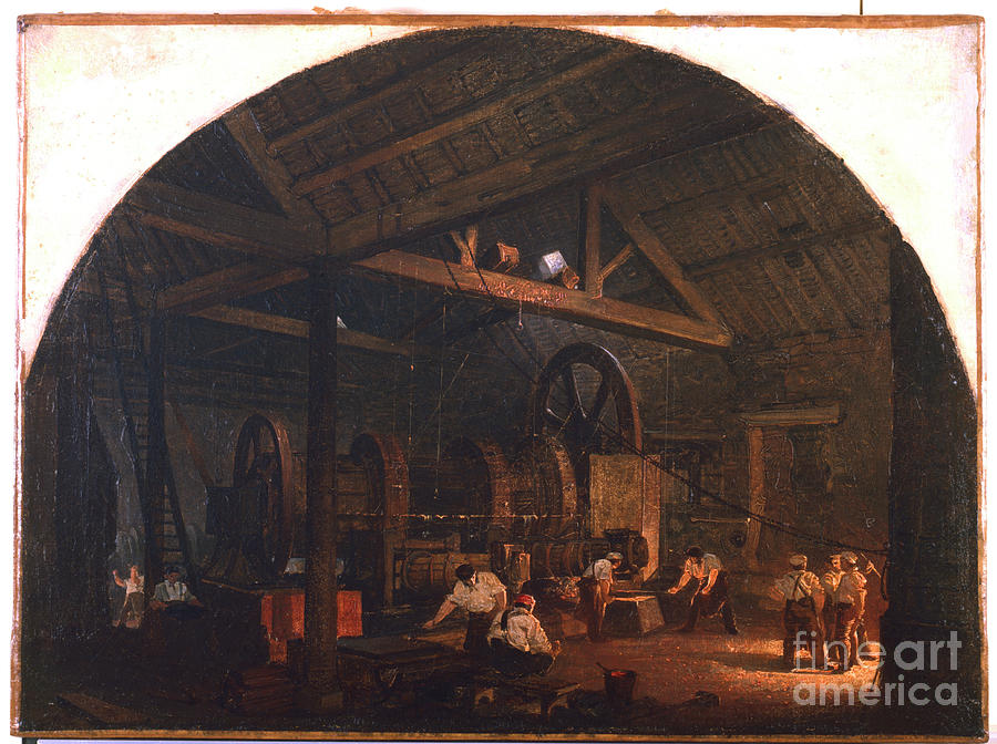 The Tilt Forge, C1845-1866. Artist Drawing by Print Collector