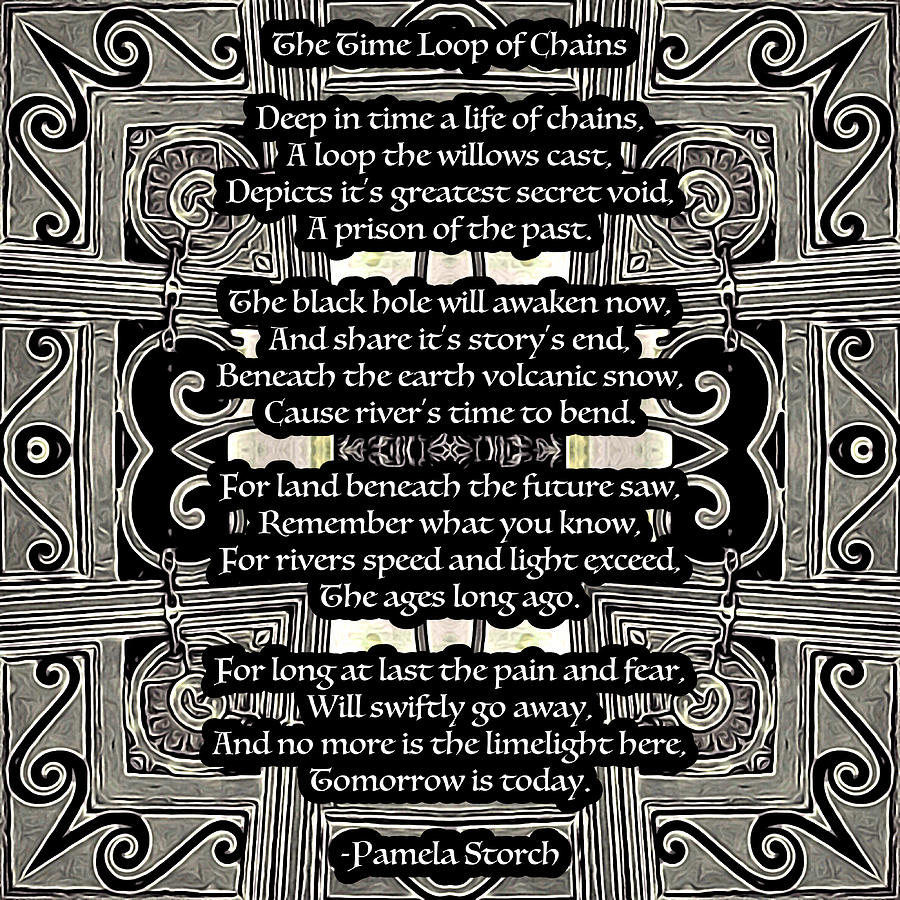 Poem Digital Art - The Time Loop of Chains Poem by Pamela Storch