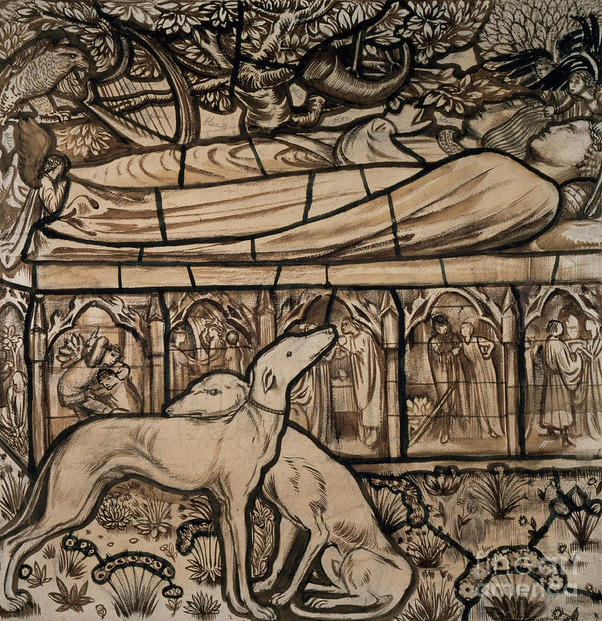 Dog Painting - The Tomb Of Tristram And Iseult by Edward Coley Burne Jones