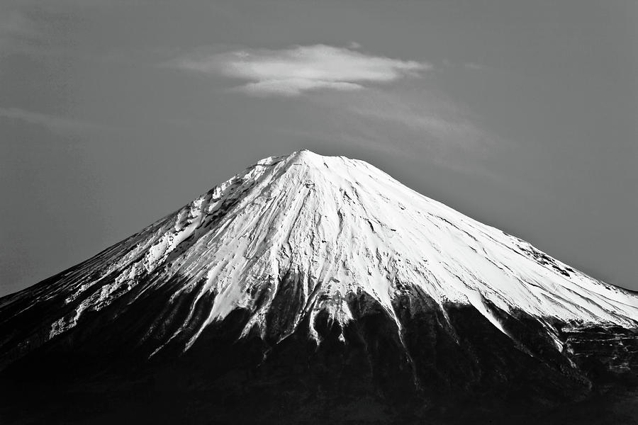 The Top Of Mt. Fuji Is Covered With Snow by Huayang