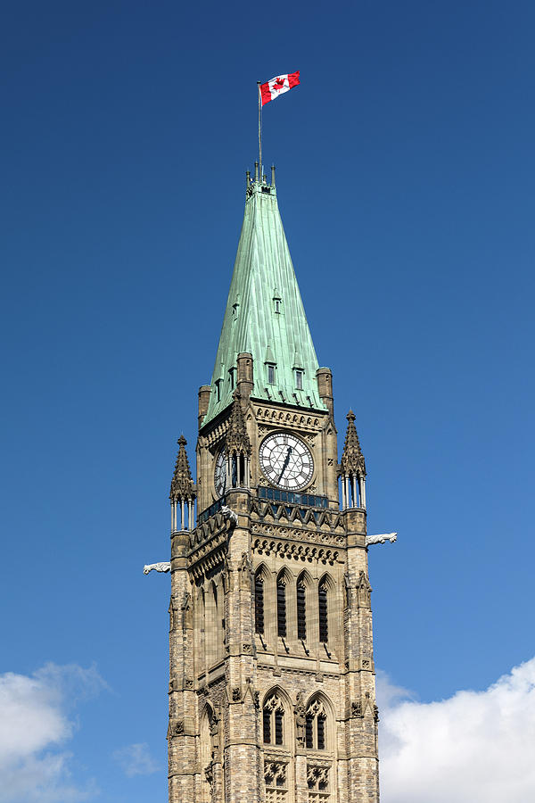 The Top of the  Peace Tower at Parliament Hill Photograph by Michael Russell