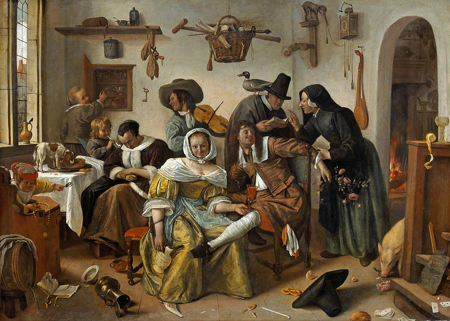 The Topsy-Turvy World Painting by Jan Steen
