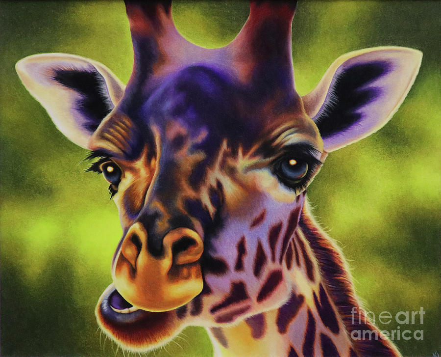 Giraffe Drawing - The Tower by Kinsey Lane Giraffe Drawing - The Tower by Kinsey Lane