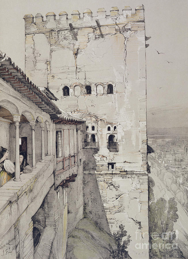The Tower Of Comares Torre De Comares, From Sketches And Drawings Of The Alhambra, 1835 Painting by John Frederick Lewis