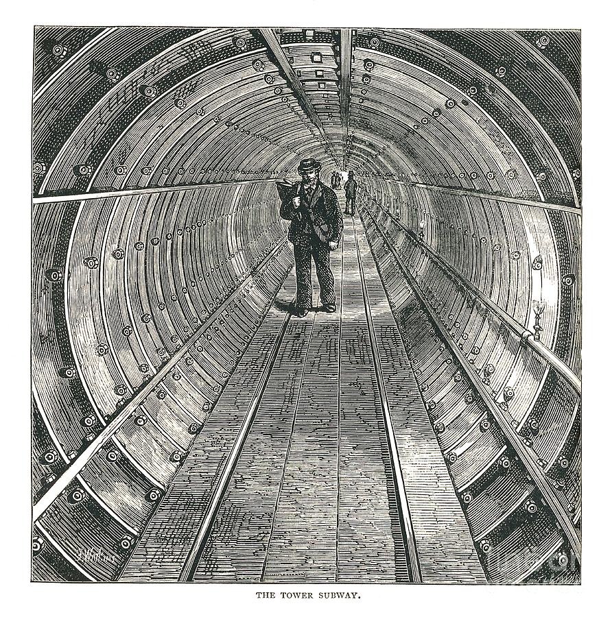 The Tower Tunnel, 1878 Artist Walter Drawing by Print Collector
