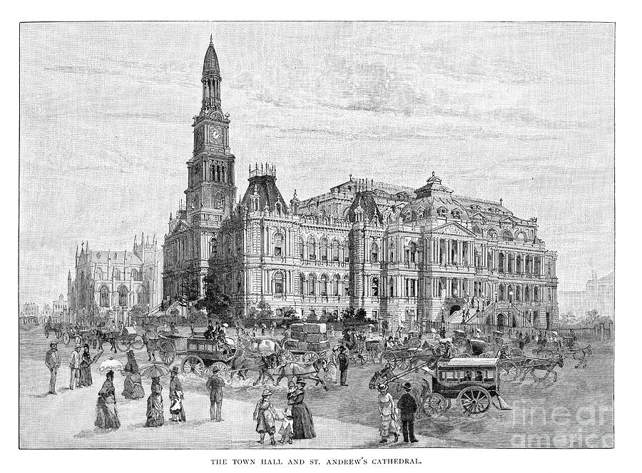 The Town Hall And St Andrews Cathedral Drawing by Print Collector