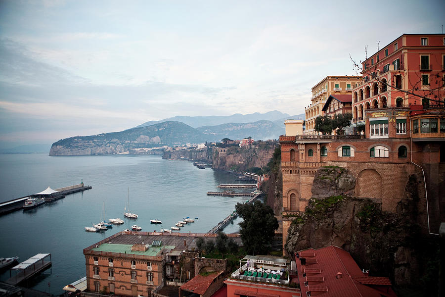 The Town Of Sorrento, Italy Hugs The Photograph by Chris Bennett