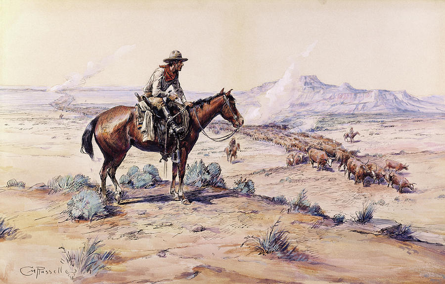 The Trail Boss By Russell Painting by Artist - Charles Marion Russell