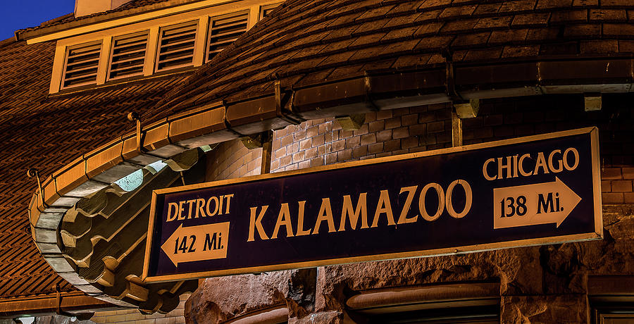 The Train Station Sign in Kalamazoo Photograph by William Christiansen