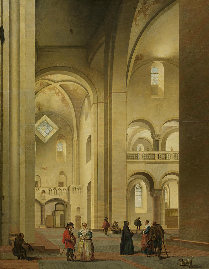 The transept of the St. Marys Church in Utrecht, seen from the northeast Painting by Pieter Jansz Saenredam