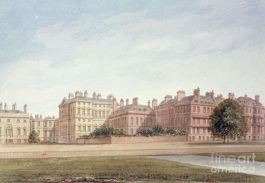 Architecture Painting - The Treasury And Houses In Downing Street From St. Jamess Park by John Buckler
