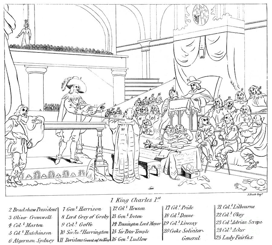 The Trial Of King Charles I 1600-1649 Drawing by Print Collector