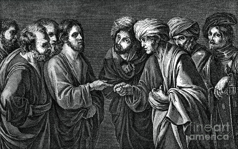 The Tribute To Caesar, 17th Century Drawing by Print Collector The Tribute To Caesar, 17th Century Drawing by Print Collector