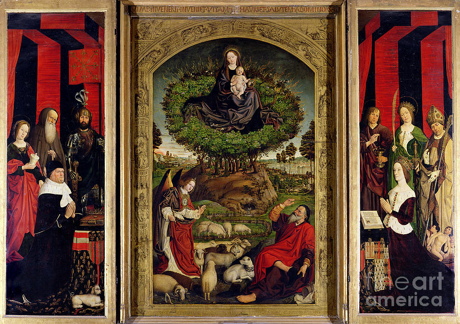 The Triptych Of Moses And The Burning Bush, C.1476 Painting by Nicolas ...