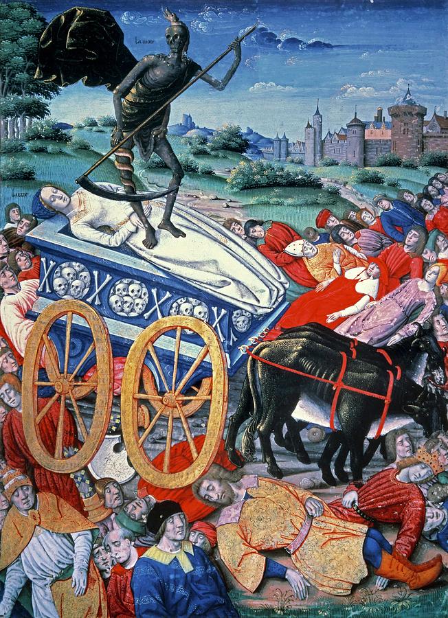 Car Painting - The Triumph of Death, 1503 from poetry of Petrarch -1304-1376- and showing death of Laura from Bl... by Album