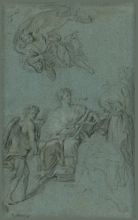 The Triumph of History over Time Drawing by Anton Raphael Mengs