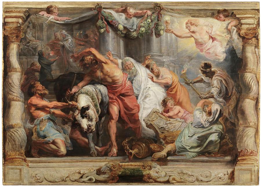 The Triumph of the Eucharist over Idolatry. Ca. 1625. Oil on panel. Painting by Peter Paul Rubens -1577-1640-