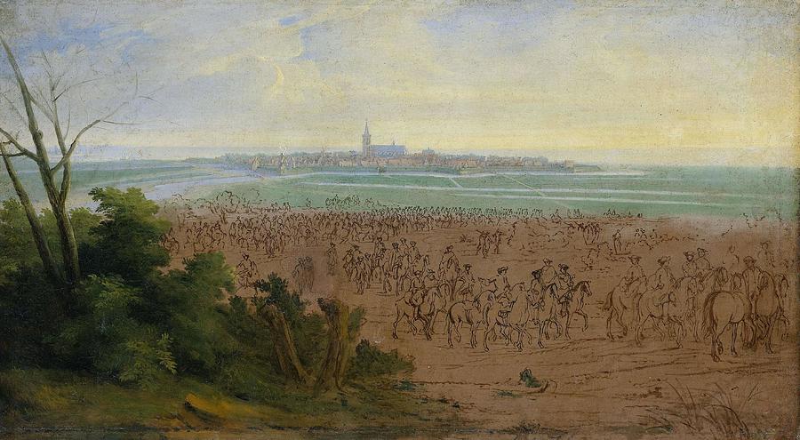The Troops of Louis XIV before Naarden, 20 July 1672. Painting by Adam Frans van der Meulen