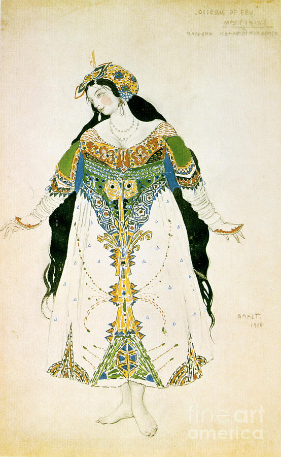 The Tsarevna, Costume Design Drawing by Print Collector