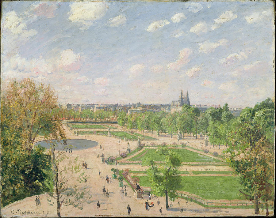 The Tuileries Gardens - Morning, Spring, Sun, 1899 Painting by Camille Pissarro