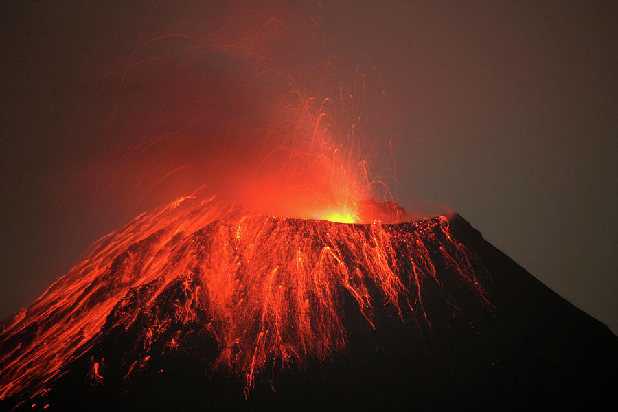 The Tungurahua Volcano Spews Ash Photograph by Stringer . - Fine Art ...