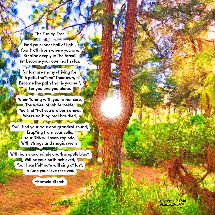 Tree Digital Art - The Tuning Tree Poem by Pamela Storch