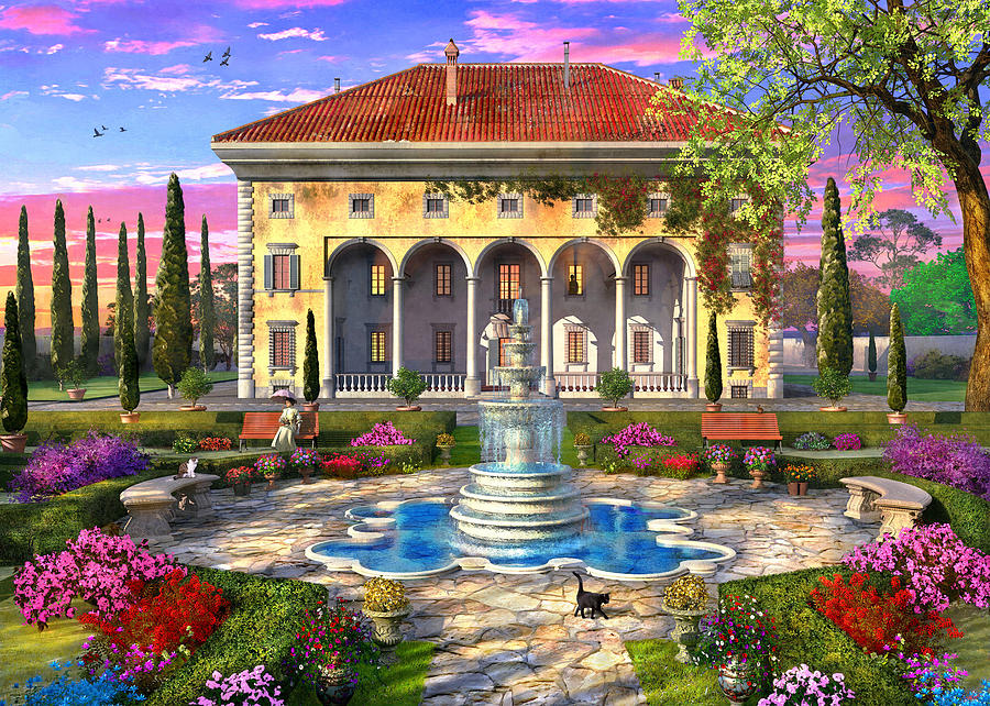 The Tuscan Villa Painting by MGL Meiklejohn Graphics Licensing - Pixels