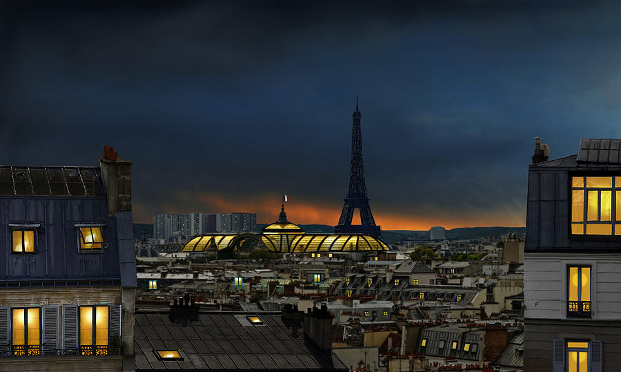 The Twilight Falls On The City Of Lights Photograph by Pierre Bacus