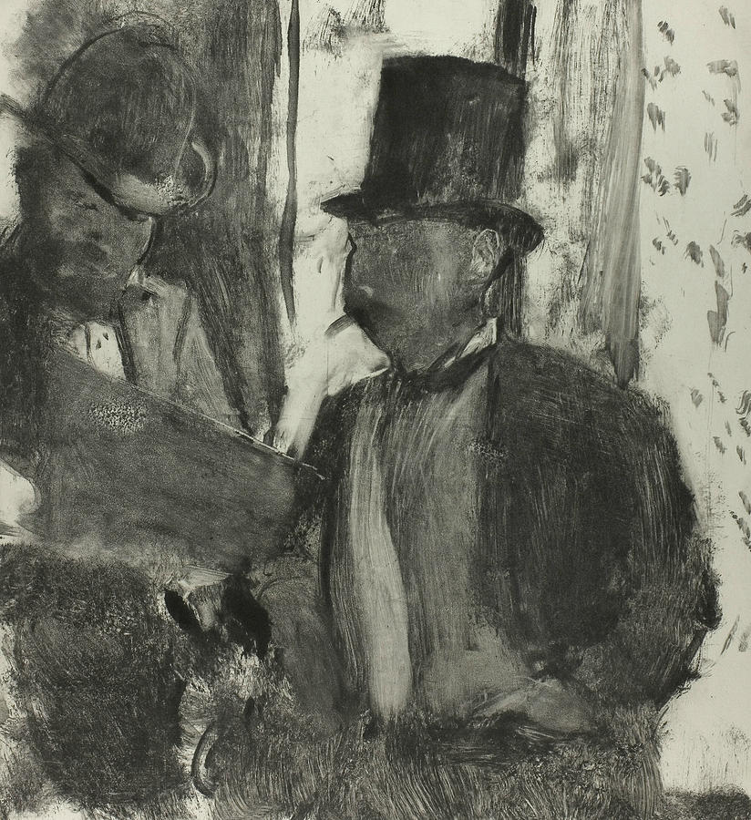 The Two Connoisseurs Relief by Edgar Degas