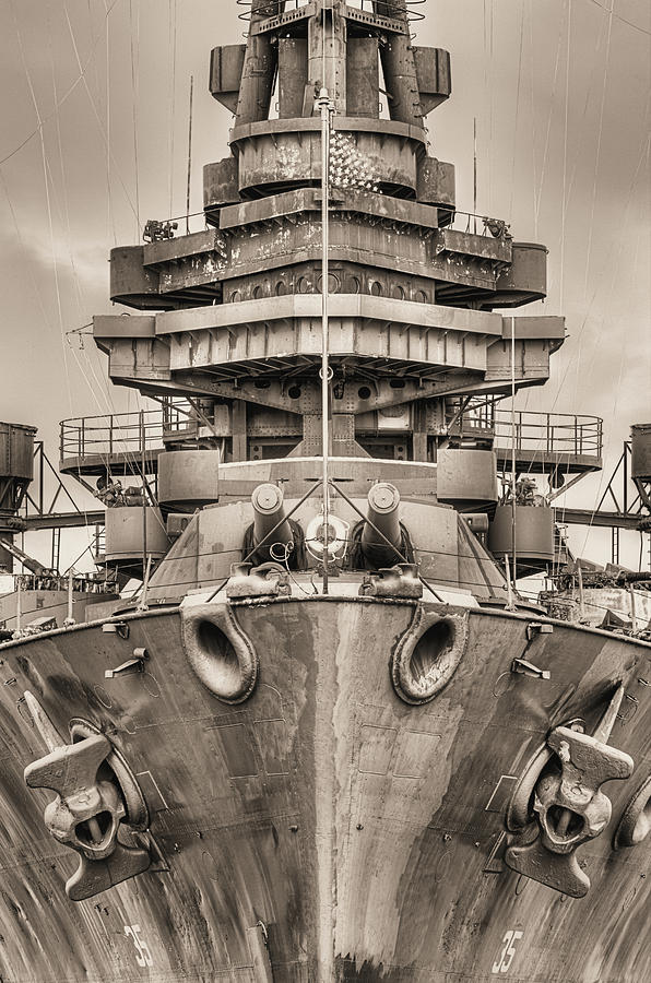 The U S S Texas in Sepia Photograph by JC Findley