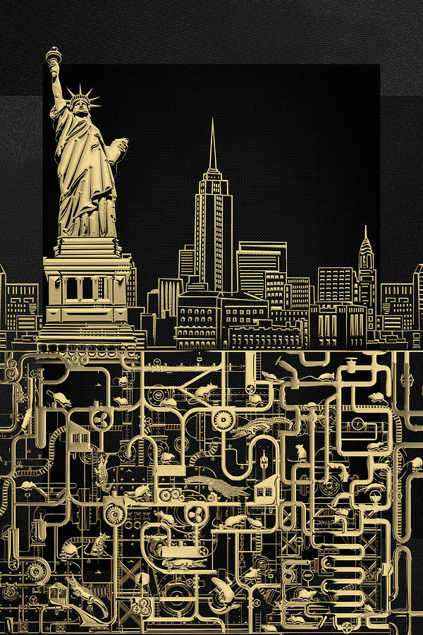 The Underworlds - Underground New York Digital Art by Serge Averbukh
