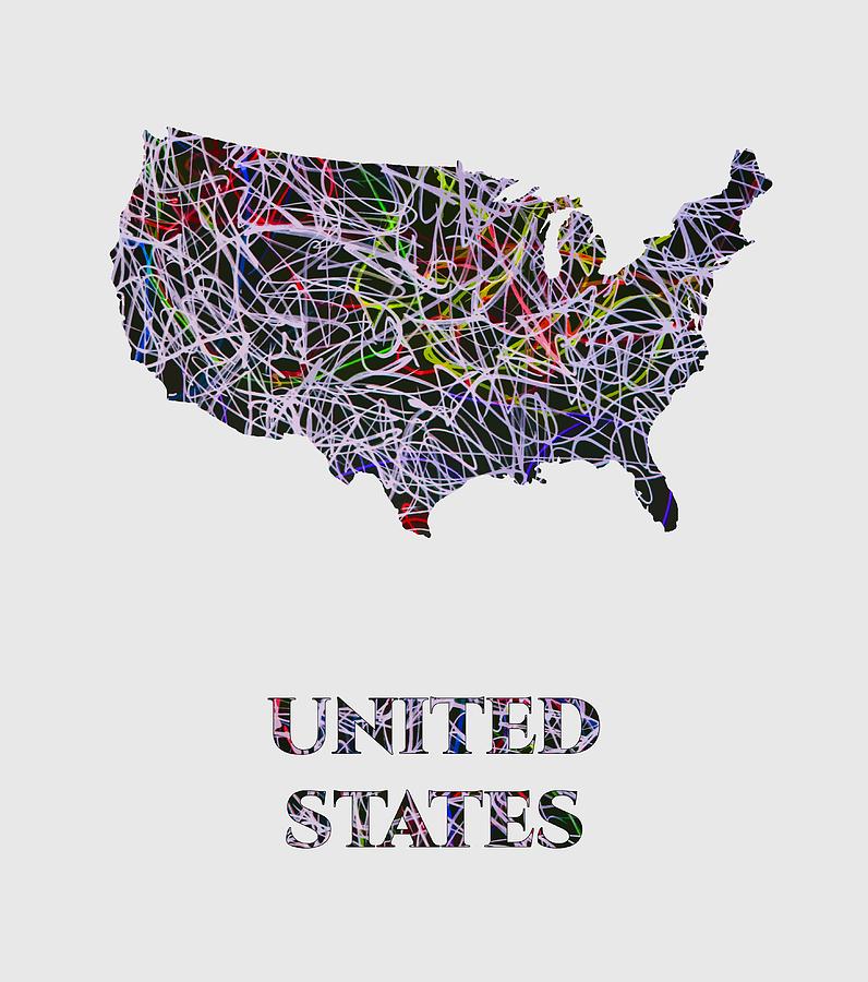 The United States Of America Latroart Artist Singh Mixed Media By Artguru Official Maps Fine 7420