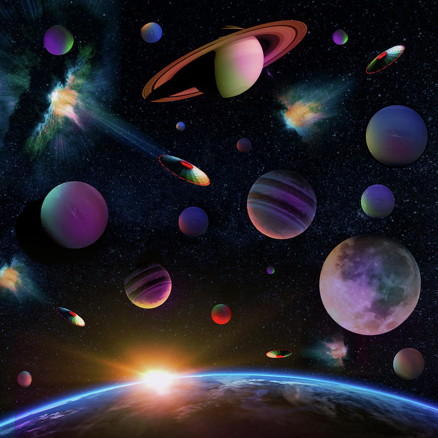 Planet Digital Art - The Universe by Ali Chris