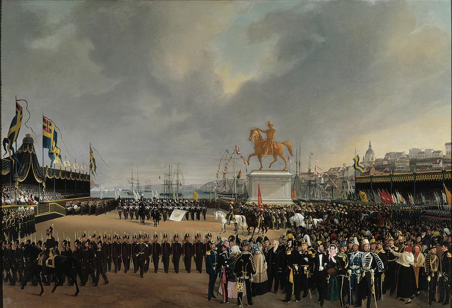 The Unveiling Of The Equestrian Statue Of Carl Xiv Johan Painting by ...