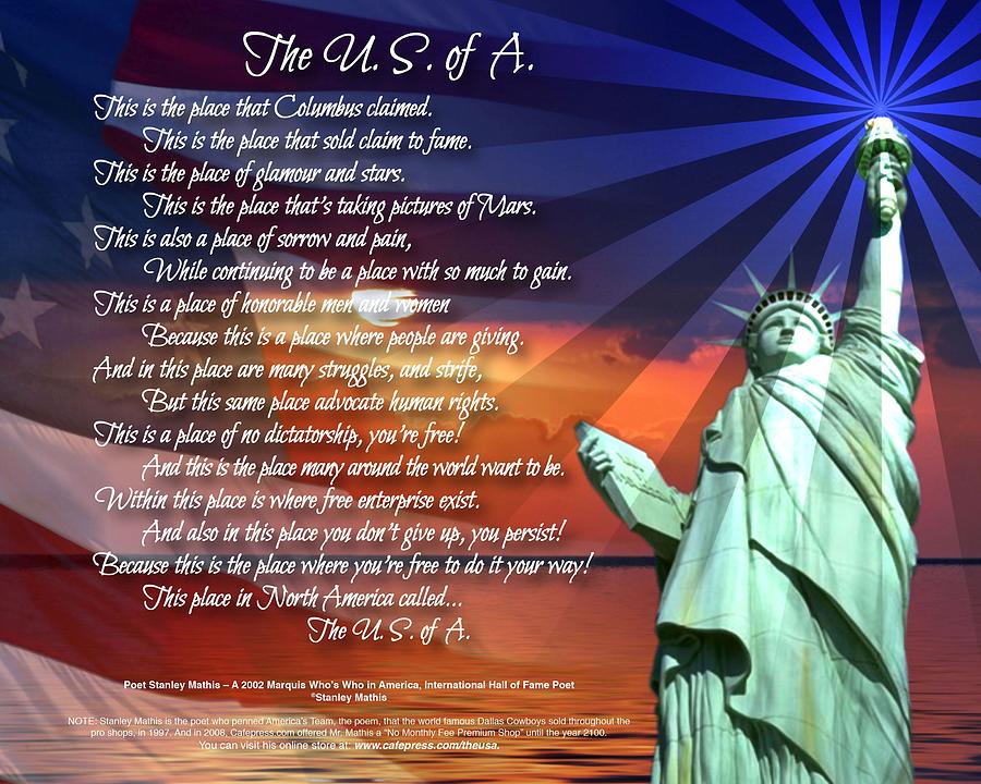 Statue Of Liberty Digital Art - The U.S. of A.  by Stanley Mathis