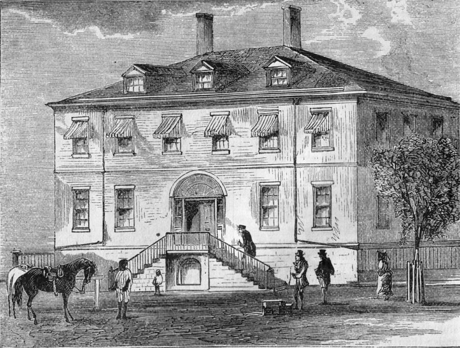 The US Treasury Building built 1804 Harper s engraving Painting by Celestial Images
