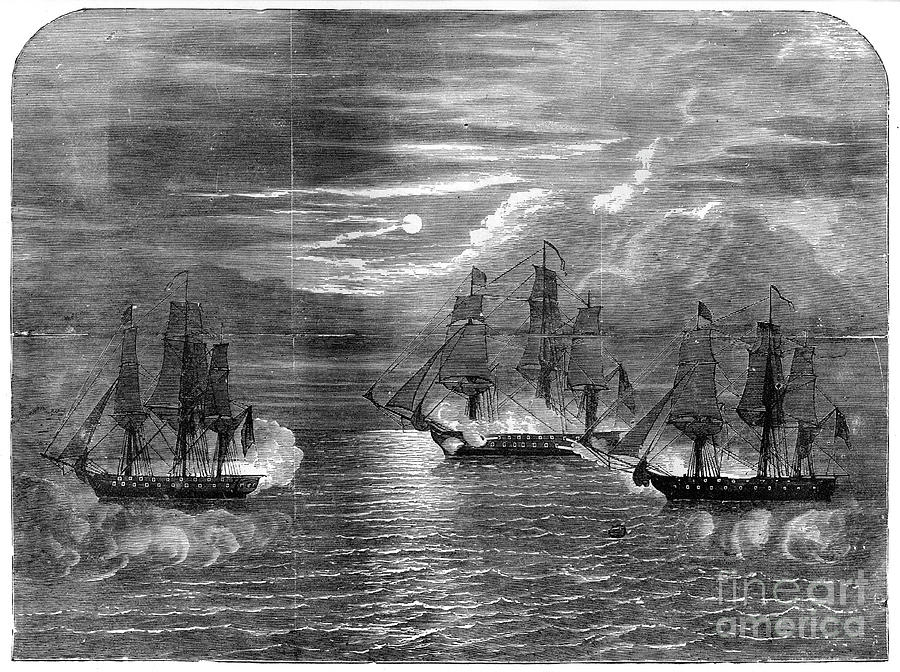 The Uss Constitution Capturing Drawing by Print Collector