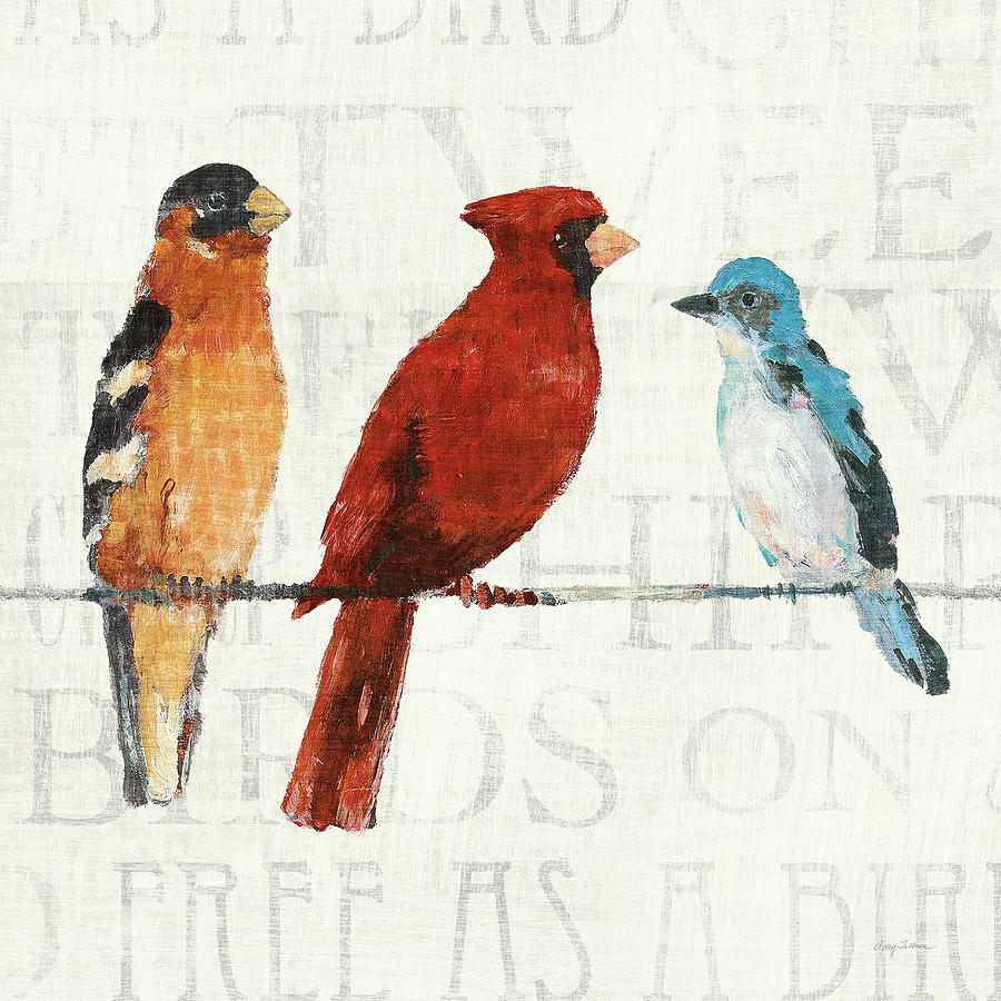 Animal Painting - The Usual Suspects Bird Line I by Avery Tillmon