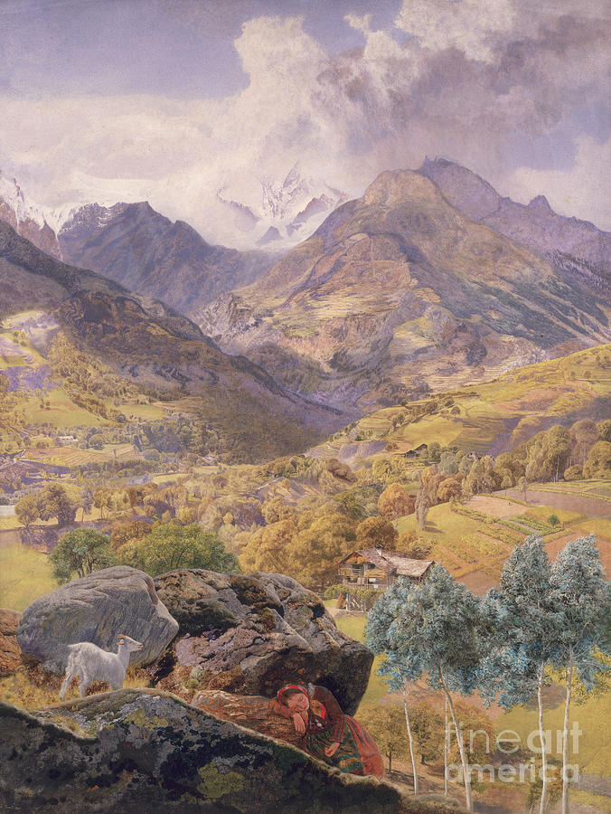 The Val Daosta, 1858 Painting by John Brett
