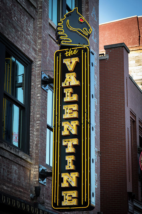 The Valentine Broadway Neon Signage Nashville Tennessee Art Photograph by Reid Callaway