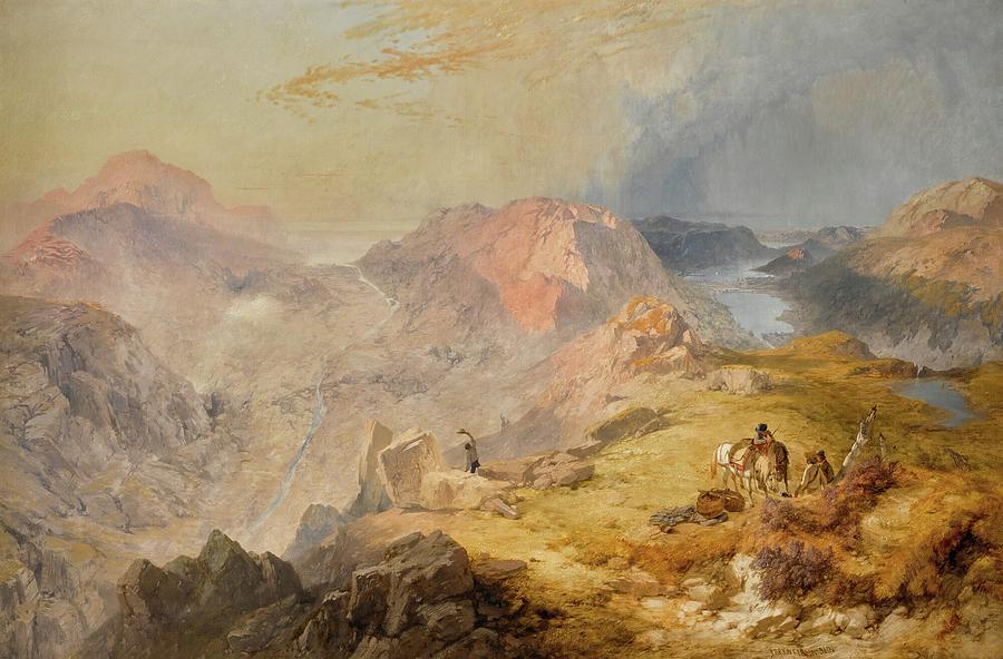 Mountain Painting - The Vales Of Ennerdale And Buttermere With Their Lakes by James Baker Pyne