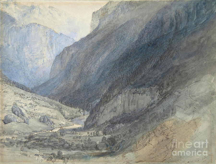 John Ruskin Drawing - The Valley Of Lauterbrunnen by Heritage Images