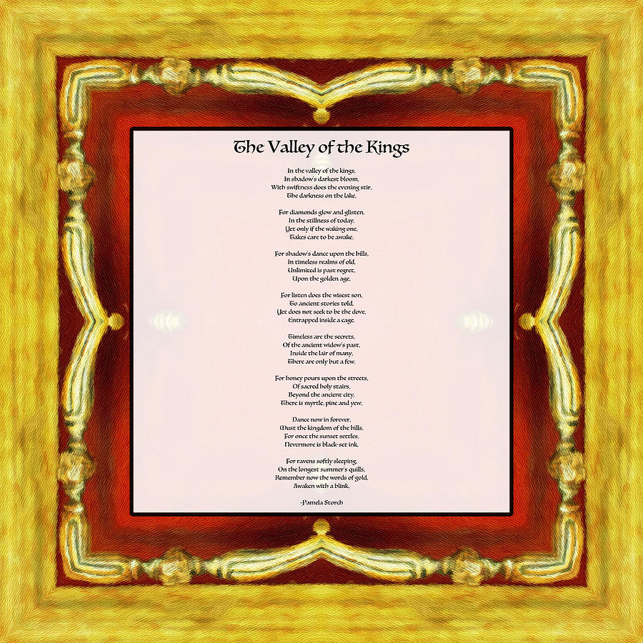 Poetry Digital Art - The Valley of the Kings Poem by Pamela Storch