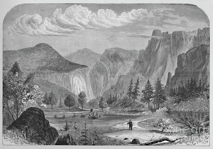 The Valley Of The Yosemite Drawing by Print Collector