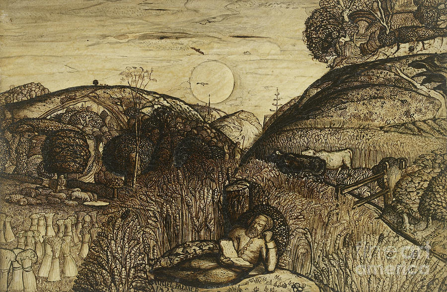 The Valley Thick With Corn, 1825 Painting by Samuel Palmer